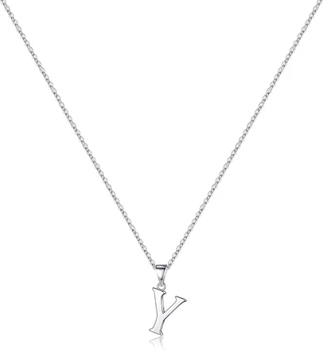 Vista 25 de Turandoss S925 Sterling Silver Initial Necklaces for Women, Dainty Hypoallergenic Letter Initial Pendant S925 Sterling Silver initial Necklace for