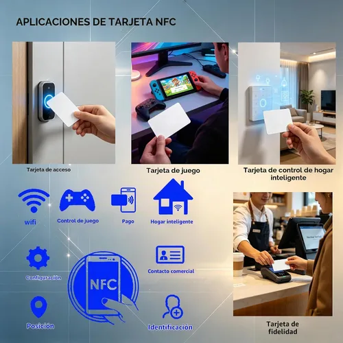 Vista 5 de 20pcs NXP NTAG215 Chip blanco NFC tarjetas, cinta imprimible y programable