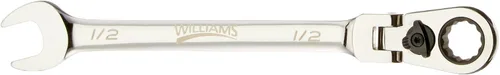 Vista 7 de Williams JHW1210RCF Llave combinada SAE reversible de cabeza flexible de 12 puntos, con acabado cromado pulido - 5/16 pulgadas