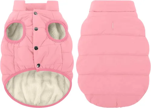 Vista 24 de ASENKU Abrigo de invierno para perro, resistente al viento, chaqueta de forro polar impermeable, ropa para mascotas para perros pequeños, medianos