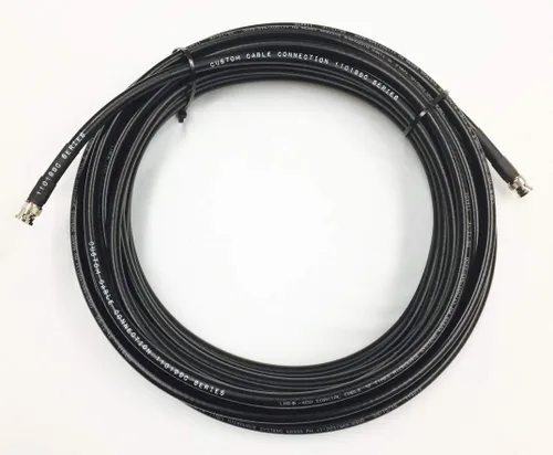 Vista 4 de Custom Cable Connection Cable de antena coaxial de baja pérdida de 20 pies BNC macho a BNC macho LMR400 veces para microondas de 50 ohmios