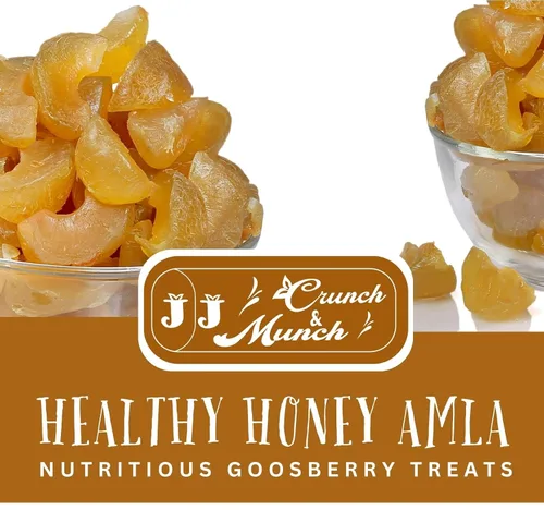 Vista 8 de J J Crunch N Munch Honey Amla Candy, sin azúcar, miel natural endulzada, grosella espinosa india, (4.23 oz)