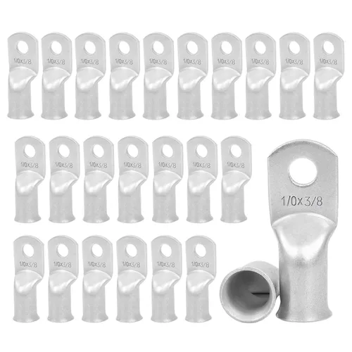Vista 25 de 25 piezas de terminales de anillo de 1/0 AWG-1/2 (M12), terminales de anillo, conectores de terminal, terminales de cable resistentes, terminales
