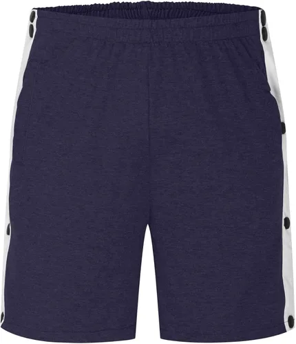 Vista 5 de Pantalones cortos de baloncesto para hombre, pantalones cortos de baloncesto con botón de desgarro, pantalones cortos laterales con abertura alta a