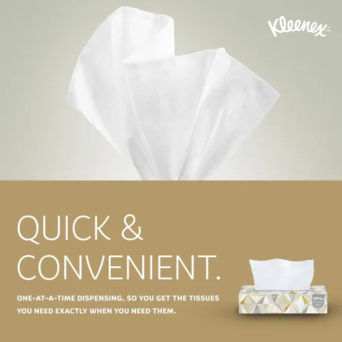 Vista 7 de Kleenex Pañuelo facial profesional, a granel (03076), 2 capas, blanco, cajas de pañuelos faciales planas para negocios, estuche de conveniencia