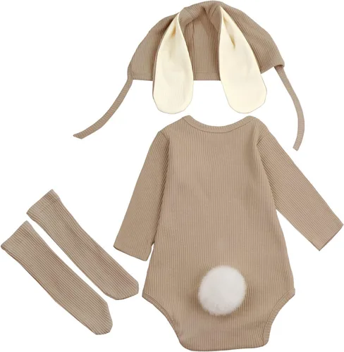 Vista 5 de AGQT Babys Bunny Costume Easter Halloween Outfit Set Size 0-24 Months