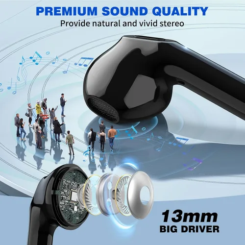 Vista 2 de ASKUBSKU - Auriculares inalámbricos para Samsung S26 S25 Ultra S24 S23 Fe Plus, color negro 5.3 Auriculares Bluetooth inalámbricos con micrófono