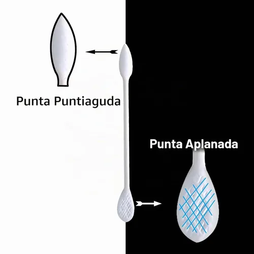 Vista 4 de Hisopos de algodón de maquillaje de precisión, capullos de algodón XL de doble punta con puntas puntiagudas y planas, aplicador de puntas de algodón