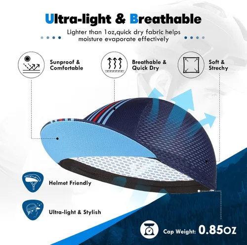 Vista 2 de Hikenture Cycling Cap for Men and Women,Bike Hat with Visor Summer Sun Hat