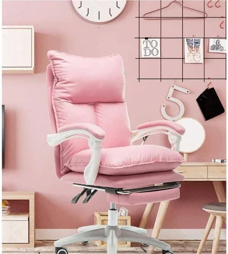 Vista 4 de Silla de oficina ergonómica de cuero ejecutiva grande y alta con base de respaldo alto, reposabrazos reposapiés oculto y sillas giratorias para Beige