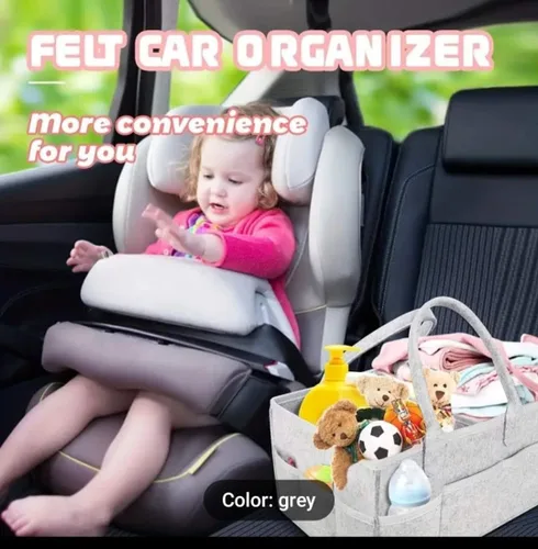 Vista 4 de Organizador diario de pañales para bebé, grueso y resistente, portátil, organizador de almacenamiento para guardería, organizador de coche, bolsa