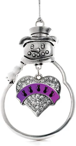 Vista 106 de Inspired Silver - Big Sis - Adorno de Navidad plateado - Adorno de árbol de Navidad con dije de corazón con circonita cúbica - Decoración colgante