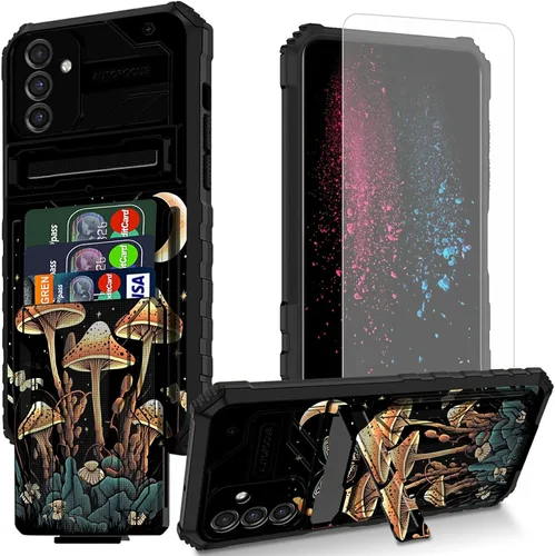 Vista 35 de Funda para teléfono Samsung Galaxy A54 con protector de pantalla, funda con ranura para tarjetas desmontable incorporada, con función atril, a