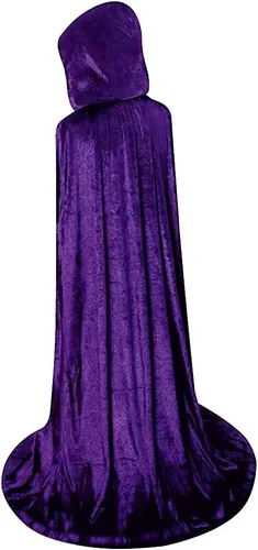 Vista 2 de Capa de terciopelo con capucha para disfraz de fiesta cosplay, larga, unisex