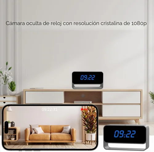 Vista 2 de Reloj de cámara oculta, mini cámara inalámbrica para niñera