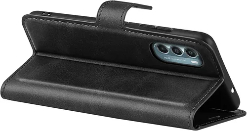 Vista 3 de Funda con tapa para Motorola Moto G Stylus 5G 2022 Funda protectora magnética de piel sintética para Moto G Stylus Folio Book Cover con soporte Negro