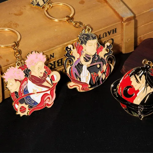 Vista 6 de SONGCHANGJEWELRY JJK - Llavero Satoru Figura de anime esmaltado Llavero de joyería para hombres y mujeres
