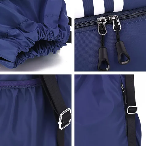 Vista 6 de neyrat Mochila con bolsillos laterales de malla con cordón y compartimento para zapatos, gimnasio, deportes, bolsa de cuerda para hombres y mujeres