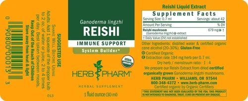 Vista 10 de Herb Pharm Reishi Extracto de hongos Constructor del Sistema Inmune - 1 onza