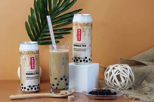 Vista 3 de Pocas Taiwan Classic Bubble Tea con perlas de tapioca, azúcar morena, 16.5 onzas (paquete de 24)