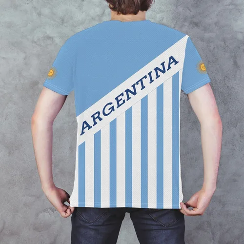 Vista 7 de Camiseta de fútbol con la bandera nacional, ropa de entrenamiento de fútbol, camiseta al aire libre, cuello redondo, manga corta a la moda