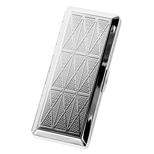 Vista 9 de Hermosa y elegante caja de cigarrillos de metal simple para damas y hombres con capacidad para 10 cigarrillos de 3.937 in (pistola de hierba negro)