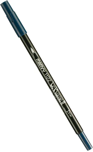 Vista 26 de Uchida 1122-C-3 Marvy Extra Fine Tip Le Plume II Rotulador de doble punta, azul