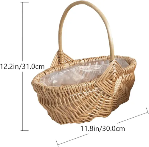 Vista 2 de NOLITOY Cesta de la compra de la rota de la cesta de la porción de la fruta del niño de madera