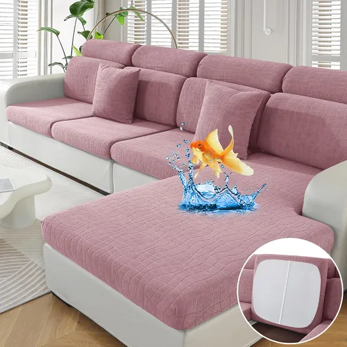 Vista 17 de MAXIJIN Fundas impermeables para cojín de sofá Fundas elásticas para asiento de sofá Fundas lavables, Fundas seccionales para cojines de exterior