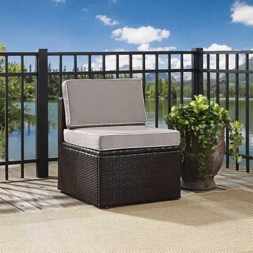 Vista 2 de Crosley Furniture Palm Harbor - Silla seccional para exteriores sin brazos, sillas de mimbre para patio, porche, terraza, patio trasero