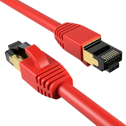 Vista 13 de Cables Direct Online Cable de conexión Ethernet SFTP Cat8 negro de 0.5 pies, conexión de 40 Gbps 2000 MHz, cobre blindado 26AWG RJ45 retrocompatible
