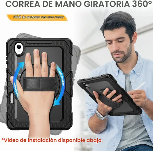Vista 3 de HXCASEAC Funda para Samsung Galaxy Tab S11 (2025) de 11 pulgadas, diseño a prueba de golpes con protector de pantalla/correa de mano/soporte para S