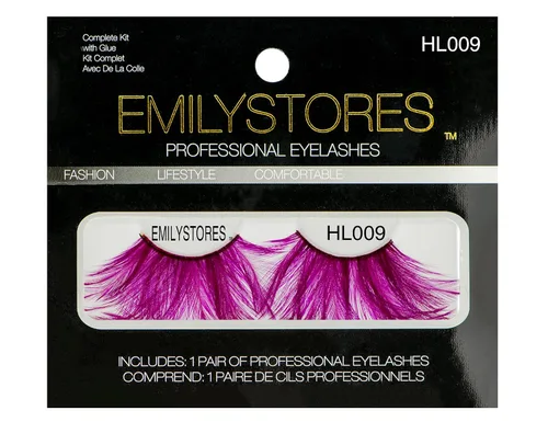 Vista 6 de EMILYSTORES - Pestañas para disfraz de plumas sintéticas rosas para Halloween, pestañas dramáticas, aspecto de fiesta, 1 par