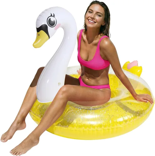 Vista 15 de HeySplash Pool Floats, Inflatable Pool Float, Large Floatie for Bachelorette Party, Swim Tube River Lake Beach Bride Wedding Decor Fun Toy Raft