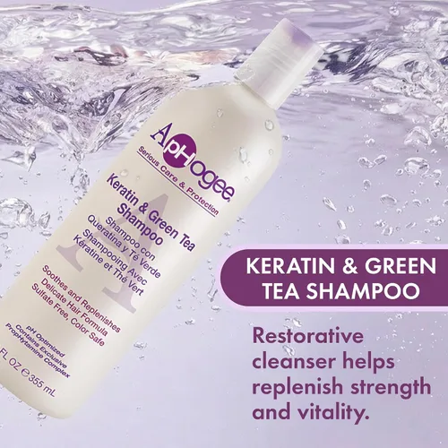 Vista 3 de Aphogee Champú de queratina y té verde para cabello dañado (12 fl oz)