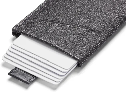 Vista 4 de Bellroy Funda de tarjeta, cartera delgada de cuero (máximo 8 tarjetas y billetes), Negro estelar