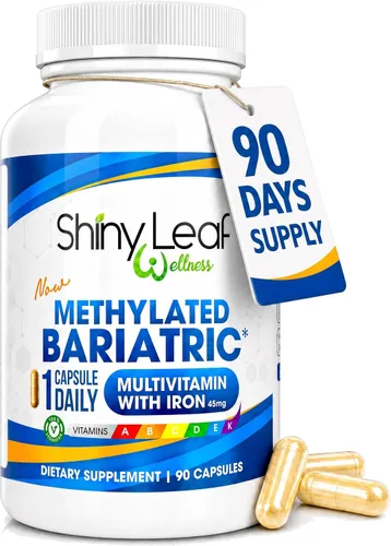 Vista 10 de Shiny Leaf Multivitamínico bariátrico metilado con hierro 45 mg – Cápsula una vez al día, vitaminas bariátricas compatibles con ASMBS para bypass