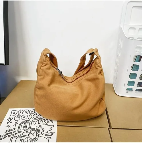 Vista 6 de Bolso bandolera de lona retro Lazy Y2k bolso cruzado bohemio estilo hada grunge Harajuku bolso de mano casual Negro talla única
