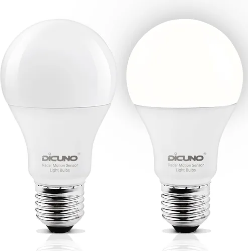Vista 9 de DiCUNO - Bombillas con sensor de movimiento por radar, 12 W (equivalente a 100 W), sensor de movimiento con encendido y apagado automático, luz