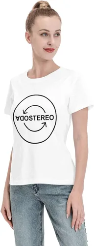 Vista 4 de Soda Stereo Logo T Shirt Woman's Summer Tee Casual Short Sleeve Shirts