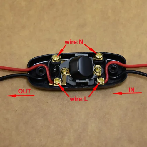 Vista 5 de Interruptor de cable en línea de encendido/apagado 10A 250V lámpara de repuesto para lámpara de mesa, escritorio, cama Gw320. negro (paquete de 2)