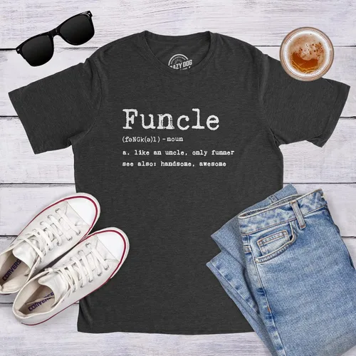 Vista 8 de Crazy Dog Mens Funcle Definition T Shirt Funny Uncle Shirt Graphic Tee