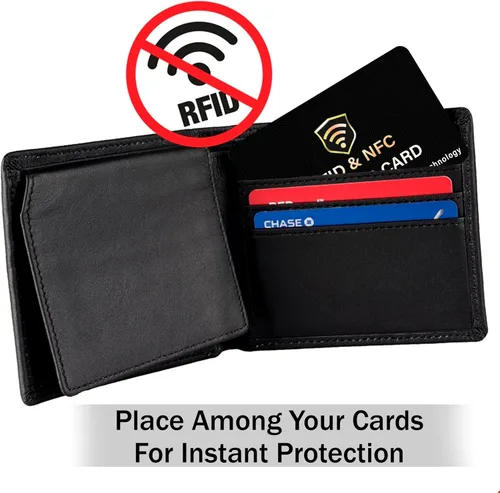 Vista 8 de SaiTech IT Paquete de 2 tarjetas de bloqueo RFID para tarjeta de Protector bloqueador RFID NFC sin contacto, delgado y antirrobo, cabe fácilmente