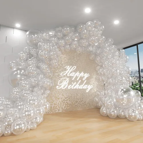 Vista 10 de Kit de Arco de Globos Azul ADOINBY, kit de 152 piezas de globos cromados macarrón azul marino y estrellas, kit de globos de diferentes tamaños