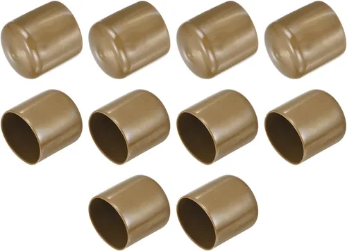 Vista 253 de uxcell 10 tapas de goma para extremos de 0.591 in de identificación, tapa de extremo redondo, protectores de rosca de tornillo, color negro