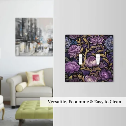 Vista 209 de Decorative Outlet Covers Blue Background White Cat Daisy Floral 2-Gang 1-Gang Wall Plate Single Toggle/Rocker Farmhouse Style Light Switch Covers