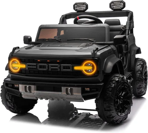 Vista 14 de YOFE Juguete de batería de 12V para niños, Ford Bronco Raptor Coche eléctrico para niños con control remoto para padres, camioneta con batería