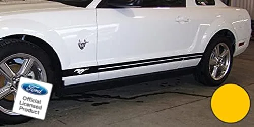 Vista 4 de Adhesivos de rayas laterales para puerta de panel basculante para Ford Mustang Negro (brillo) - RAA - CB