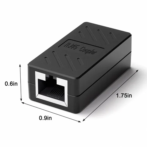 Vista 6 de Dingsun Acoplador RJ45, extensor Ethernet para conector hembra a hembra Cat7/Cat6/Cat5e/Cat5 (1 paquete, negro)