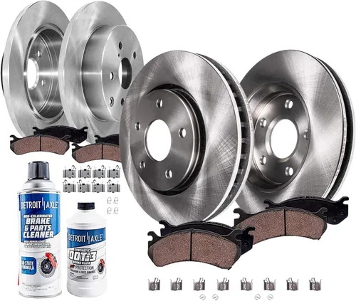 Vista 14 de Detroit Axle - Kit de frenos para 2005-2010 Scion TC Rotores de freno de disco delantero y trasero pastillas de freno de cerámica con hardware 2006